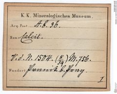 Etiketten zu Calcit (NHMW-MIN-Ab36)